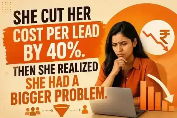 Cover illustration for the blog post: She Cut Her Cost Per Lead by 40%. Then She Realized She Had a Bigger Problem.