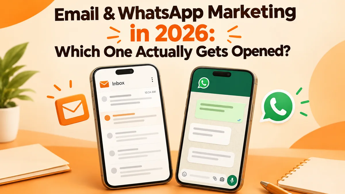 Cover illustration for the blog post: Email & WhatsApp Marketing in 2026: Which One Actually Gets Opened?