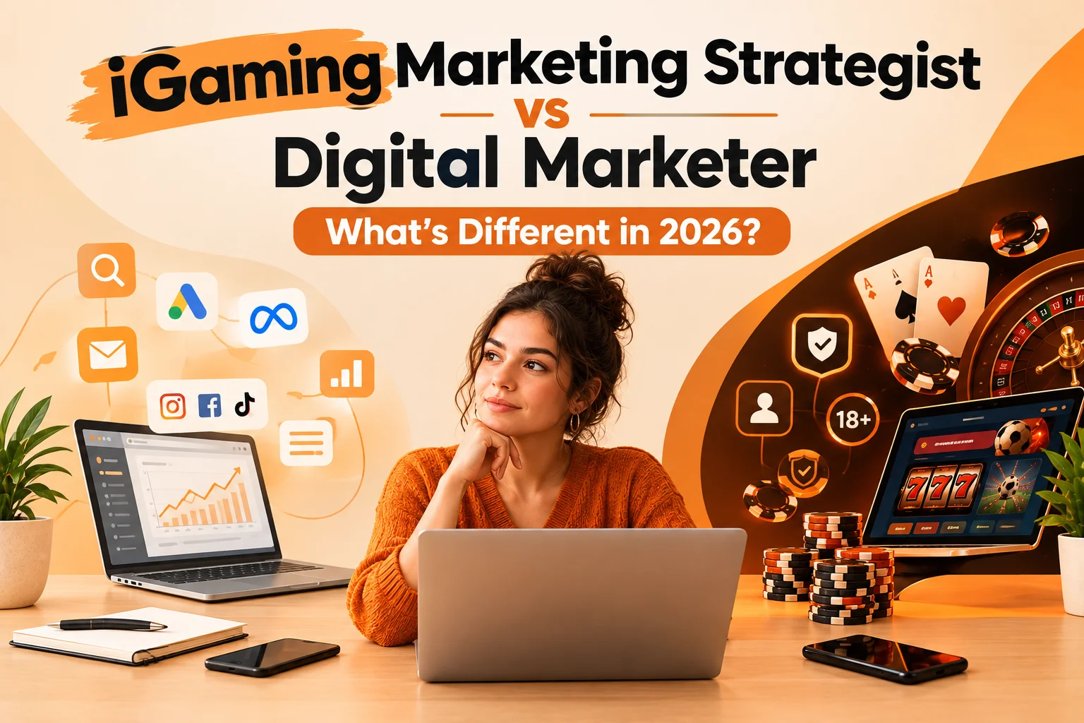 Cover illustration for the blog post: What Does an iGaming Marketing Strategist Actually Do? (And Why It's Not the Same as Regular Digital Marketing)