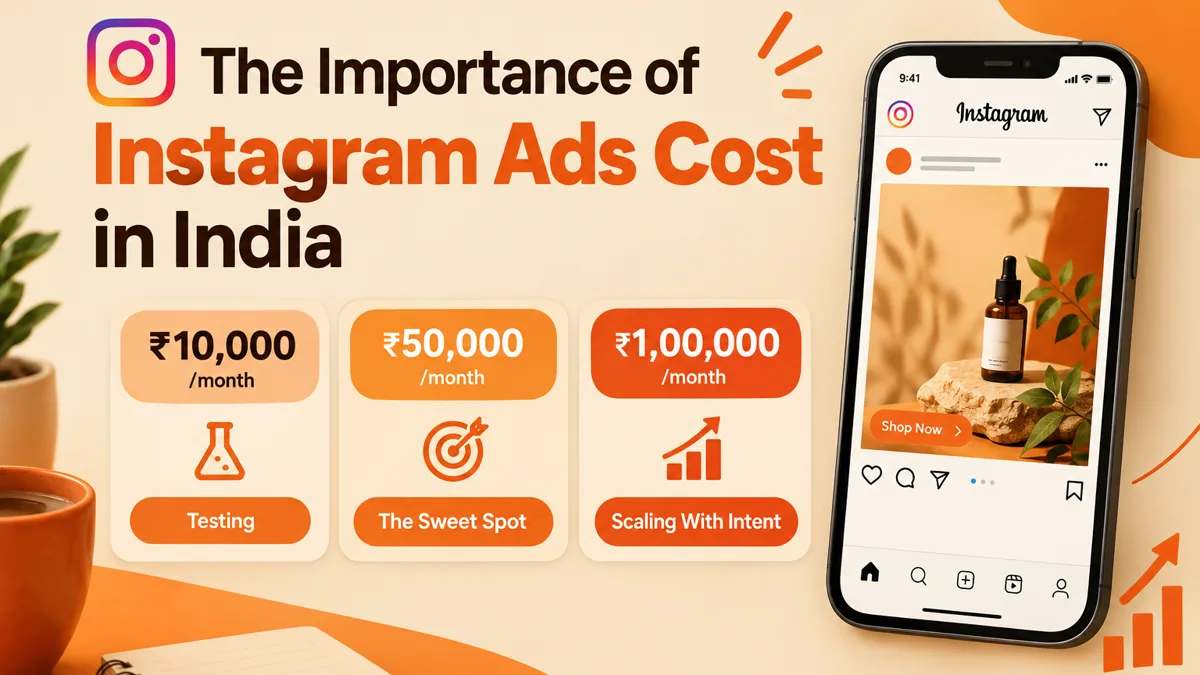 Cover illustration for the blog post: Instagram Ads Cost in India: What ₹10,000, ₹50,000 & ₹1,00,000 Actually Buy