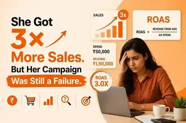 Cover illustration for the blog post: She Got 3× More Sales. But Her Campaign Was Still a Failure.